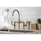 Kingston Brass KS2333KL Industrial Style Bridge Kitchen Faucet with Brass Sprayer, Antique Brass KS2333KL - alternate 2